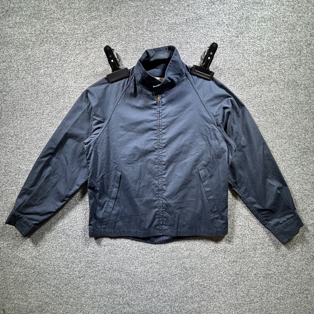 Vintage London Fog Harrington Jacket Mens 40 Reg Blue Full Zip Golf Minimalist